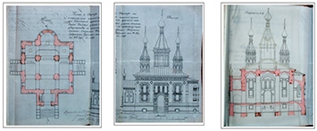 План и фасад на постройку вновь каменной церкви при Кашинском мужском монастыре
