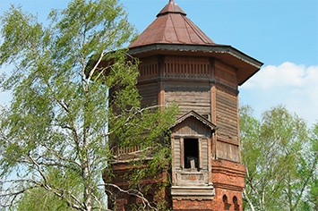 Водонапорная башня для заправки паровозов в Кашине